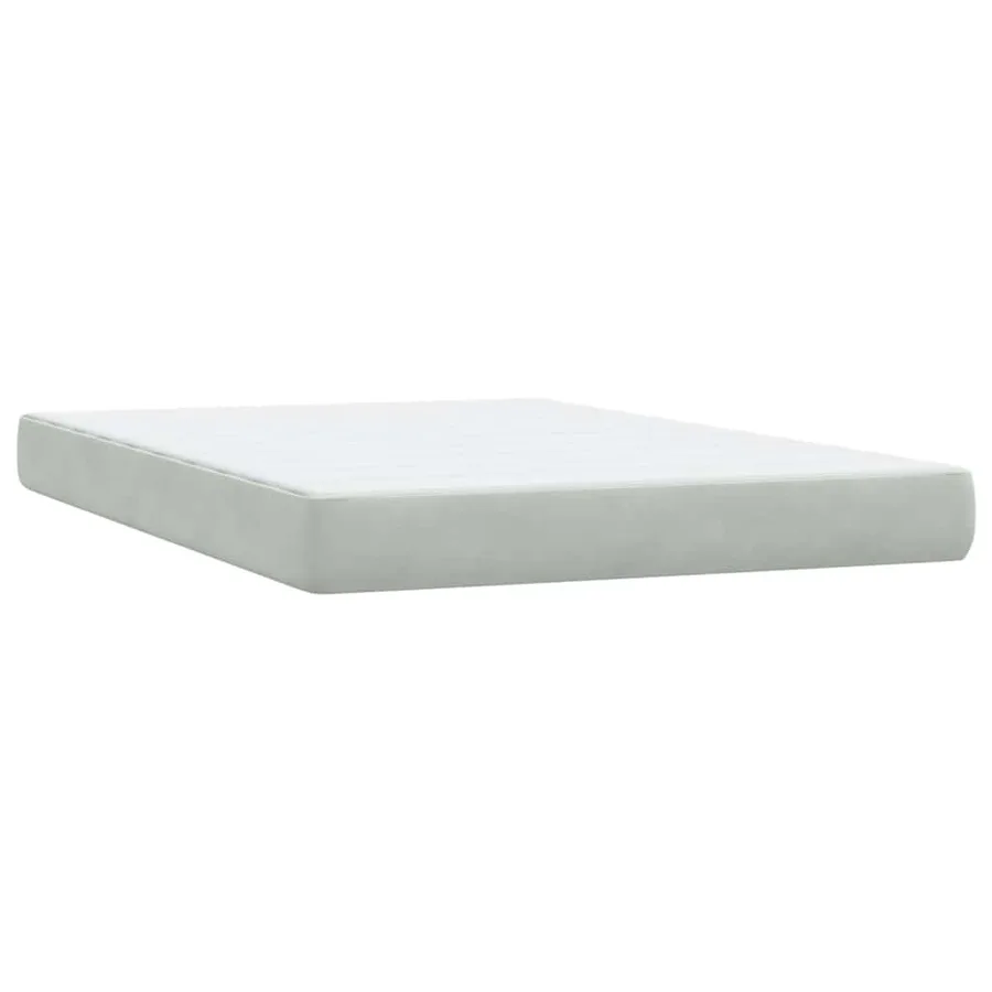 Sommier à lattes de lit et matelas gris clair 140x220cm velours - 6