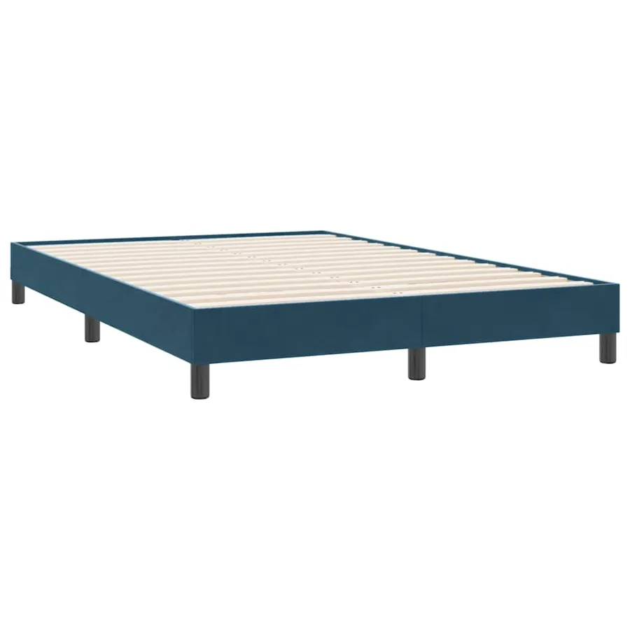 Sommier à lattes de lit et matelas bleu foncé 140x220cm velours - 5