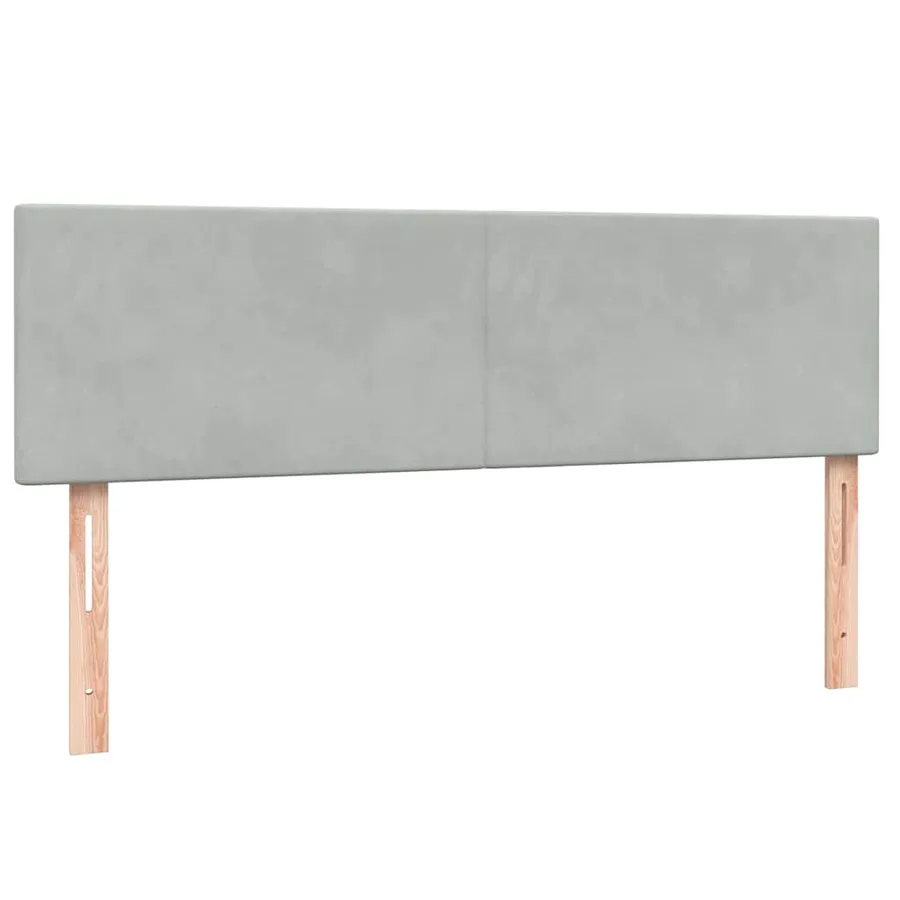 Sommier à lattes de lit et matelas et LED gris clair 140x220cm velours - 7