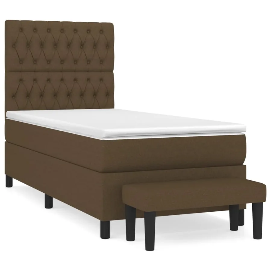 Sommier à lattes de lit avec matelas Marron foncé 90x190 cm - 2