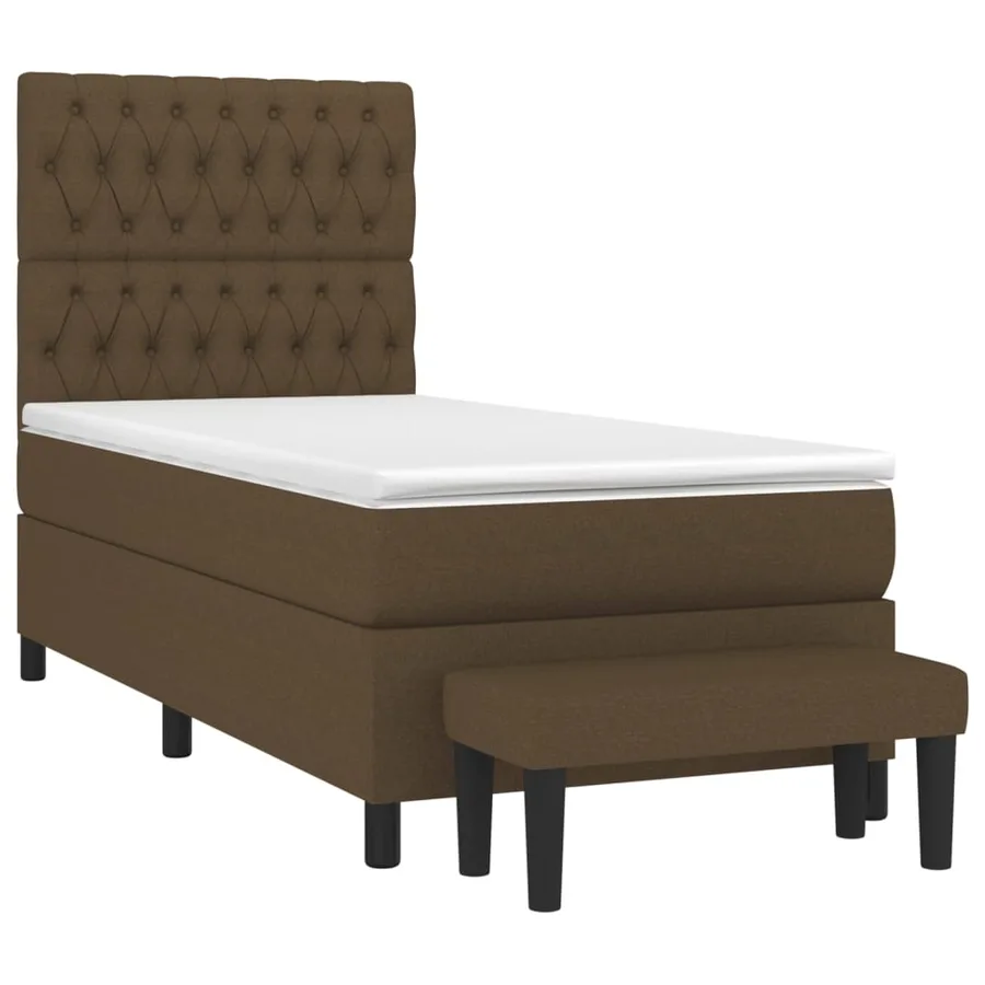 Sommier à lattes de lit avec matelas Marron foncé 90x190 cm - 3