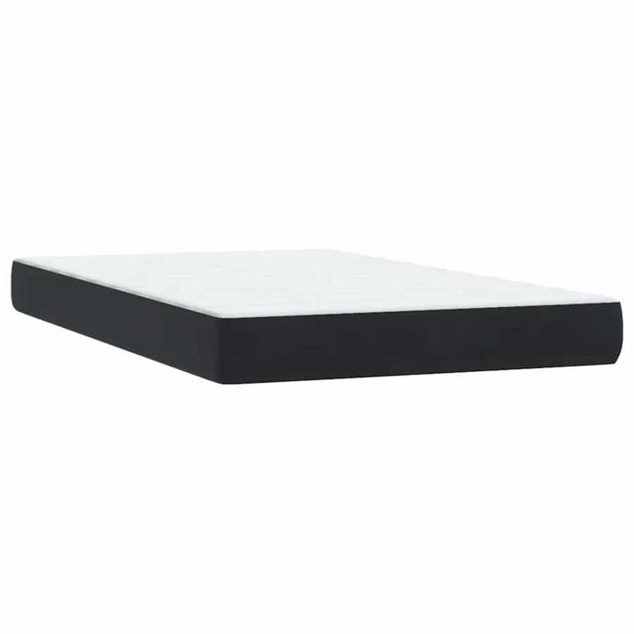 Sommier à lattes de lit avec matelas noir 120x220 cm velours - 6