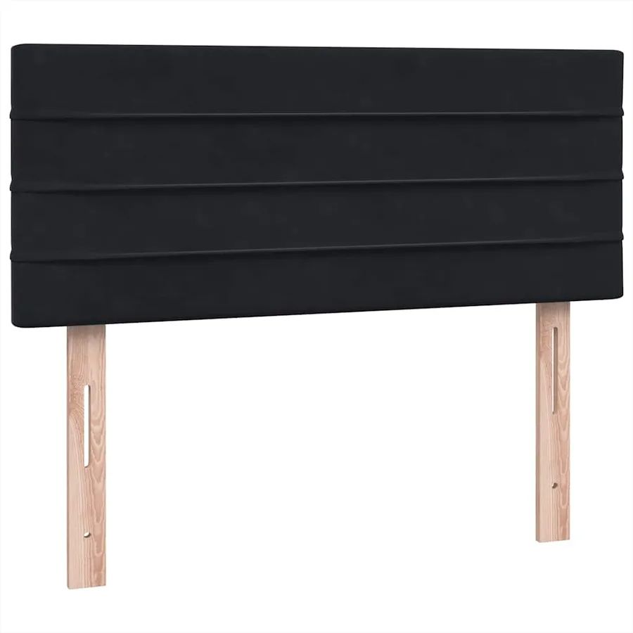 Sommier à lattes de lit avec matelas noir 120x220 cm velours - 7
