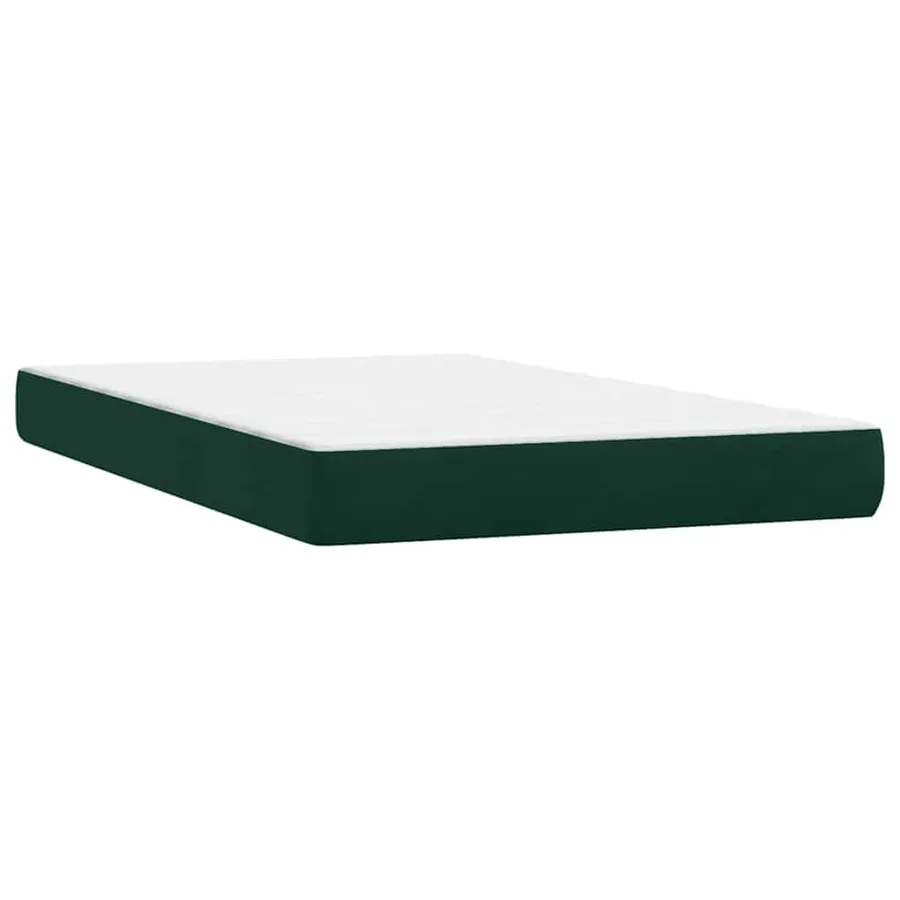 Sommier à lattes de lit et matelas et LED vert foncé 120x220cm velours - 8
