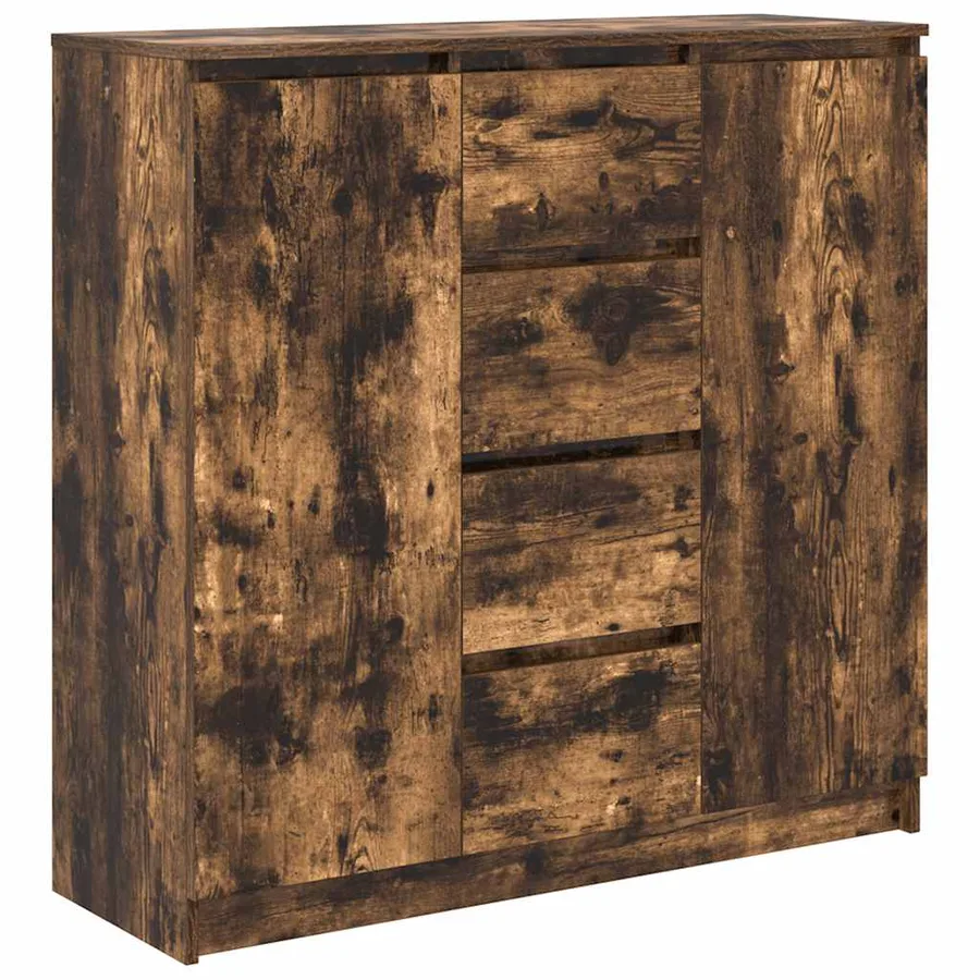 Buffet avec tiroirs chêne fumé 100,5x35x98,5 cm bois ingénierie - 2
