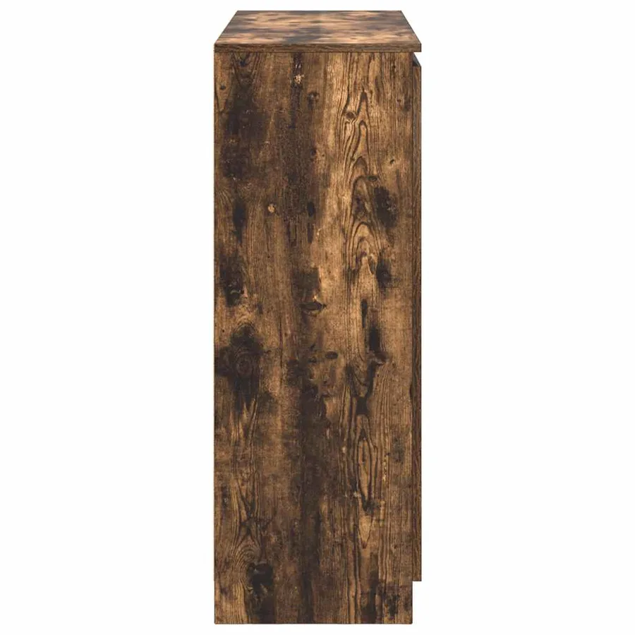 Buffet avec tiroirs chêne fumé 100,5x35x98,5 cm bois ingénierie - 7