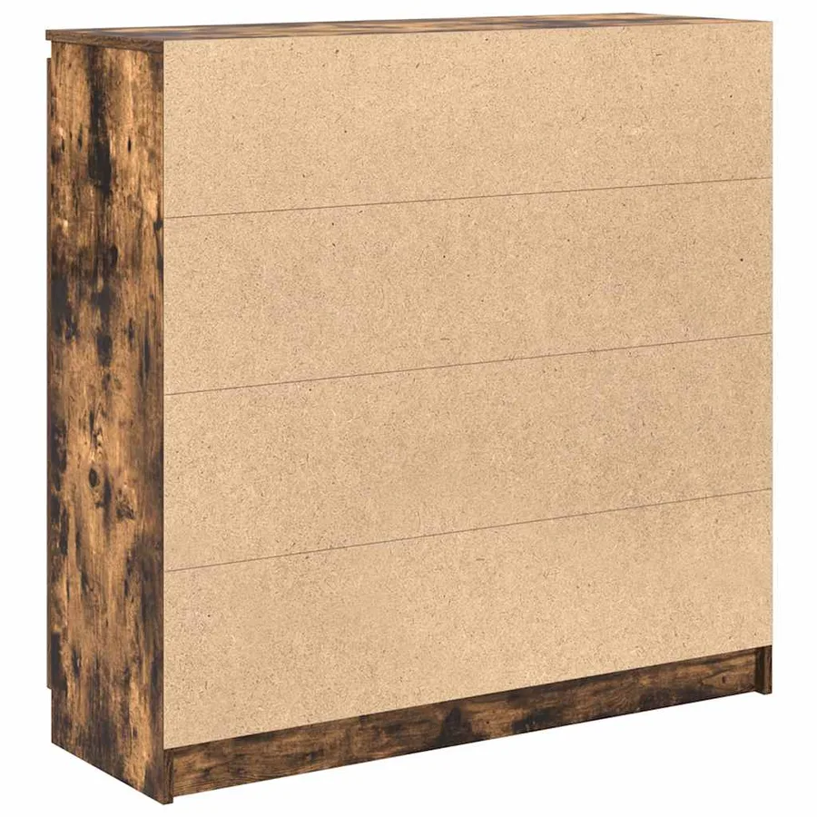 Buffet avec tiroirs chêne fumé 100,5x35x98,5 cm bois ingénierie - 8