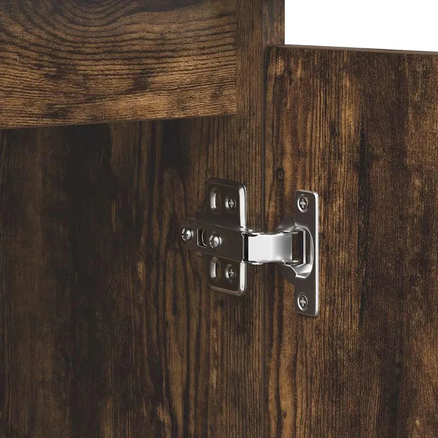 Buffet avec tiroirs chêne fumé 100,5x35x98,5 cm bois ingénierie - 9