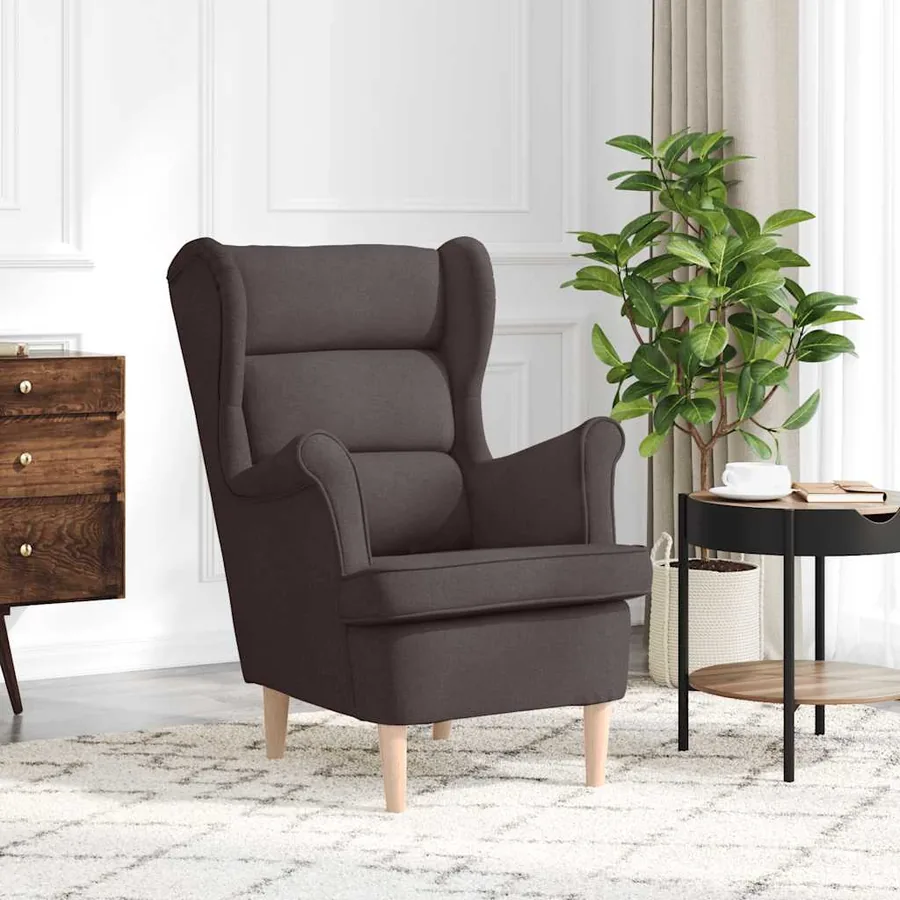 Fauteuil marron foncé 74x84x100 cm tissu