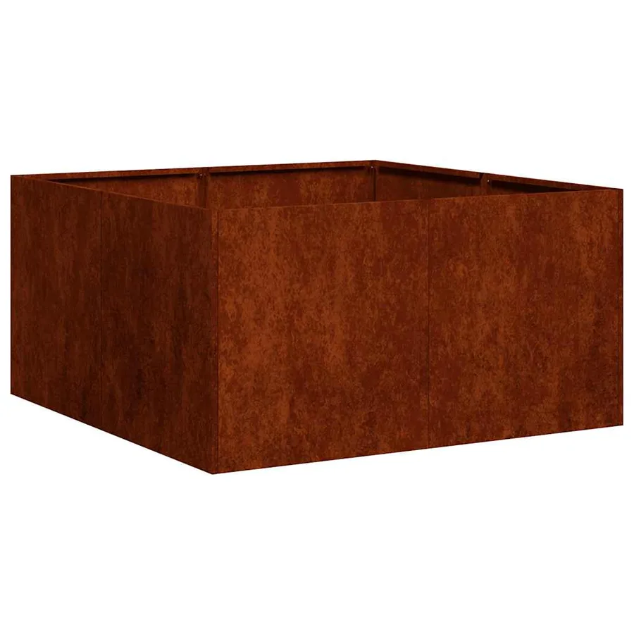 Jardinière rouillé 80x80x40 cm acier inoxydable - 2