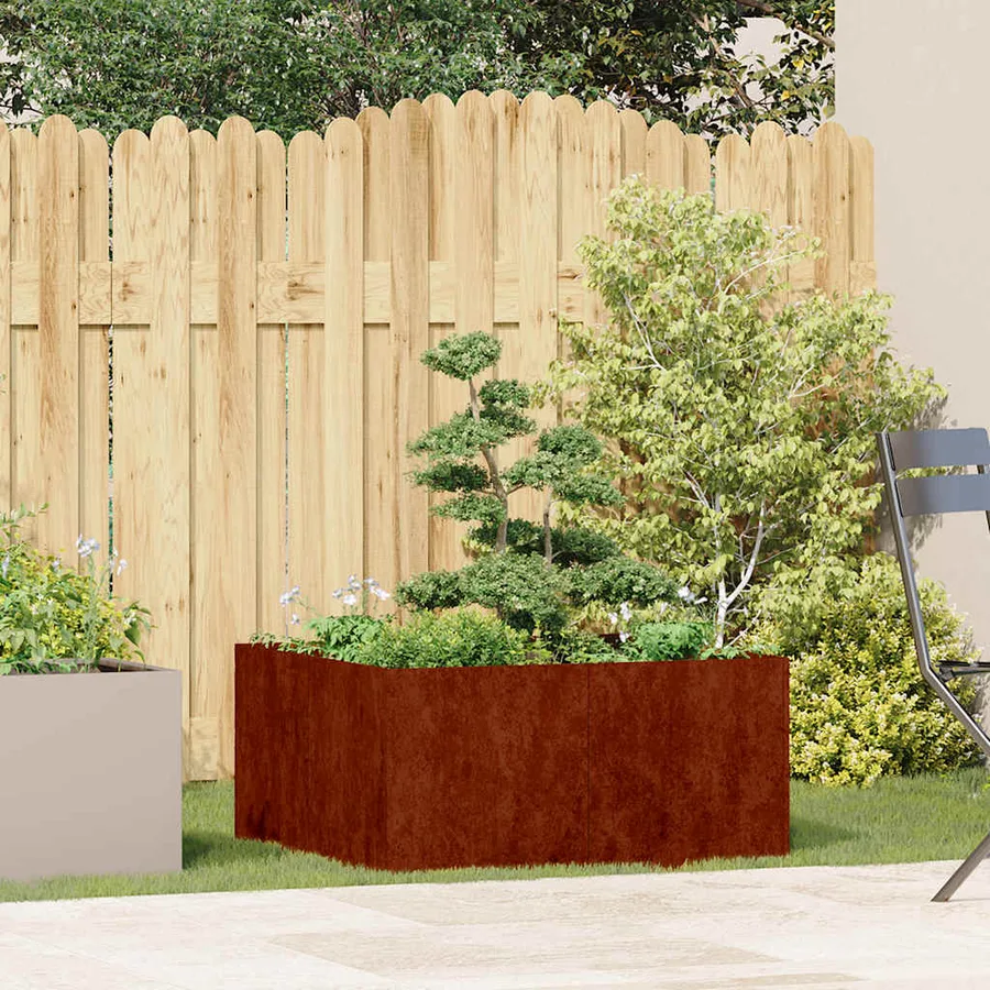 Jardinière rouillé 80x80x40 cm acier inoxydable - 3