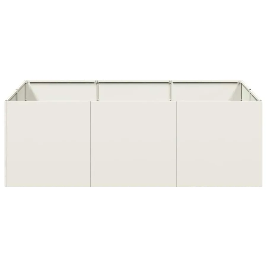 Jardinière blanc 120x80x40 cm acier - 4