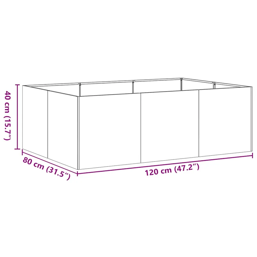 Jardinière blanc 120x80x40 cm acier - 9