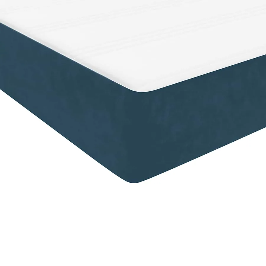Sommier à lattes de lit et matelas bleu foncé 100x220cm velours - 9