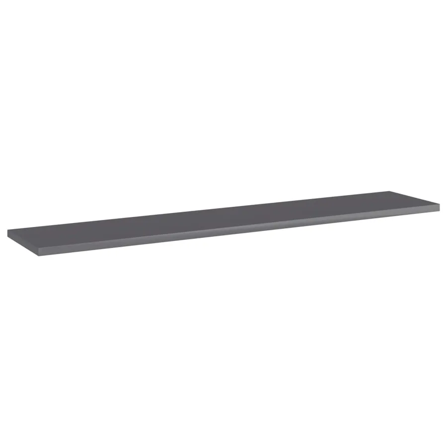 Panneaux bibliothèque 4pcs Gris brillant 100x20x1,5cm Aggloméré - 2
