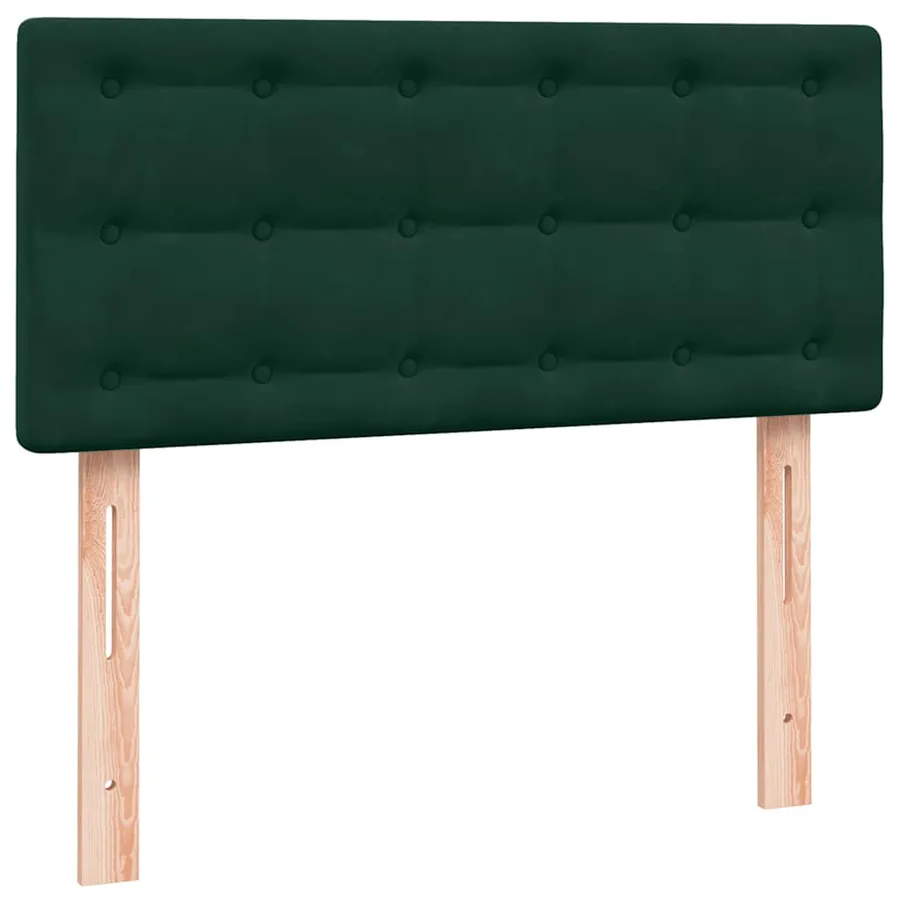 Sommier à lattes de lit et matelas vert foncé 100x220cm velours - 6