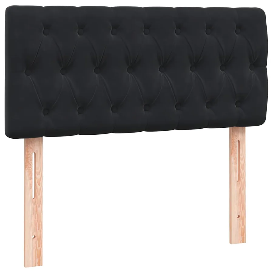 Sommier à lattes de lit avec matelas noir 100x220 cm velours - 7