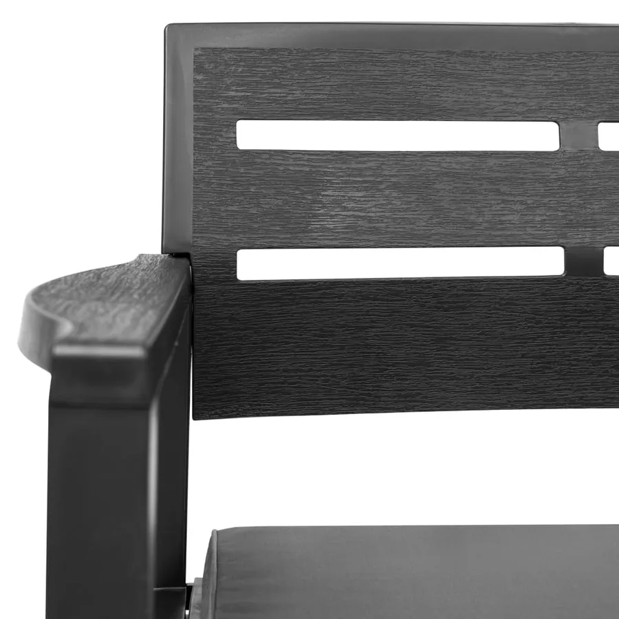 Banc de jardin à 2 places coussins 133 cm Plastique Anthracite - 4