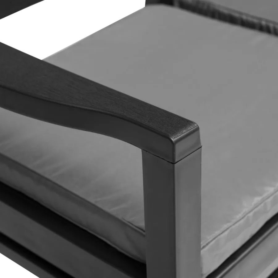 Banc de jardin à 2 places coussins 133 cm Plastique Anthracite - 5