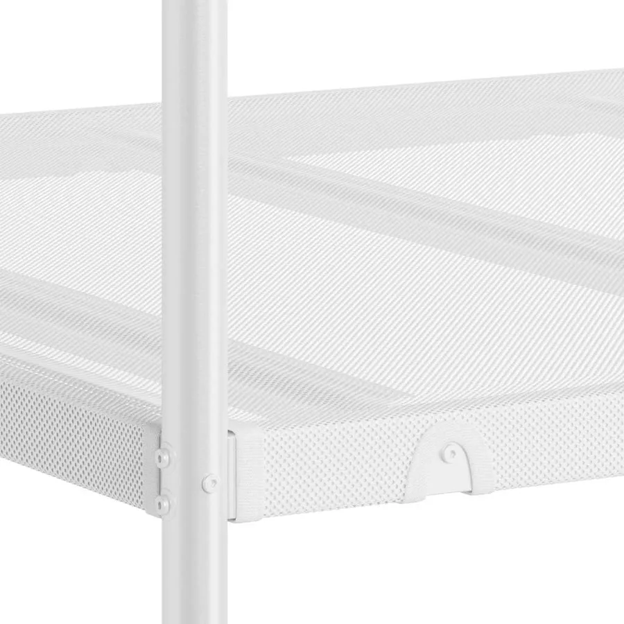 Lit superposé sans matelas blanc 90x200 cm acier - 10
