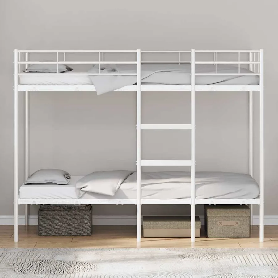 Lit superposé sans matelas blanc 90x200 cm acier - 3