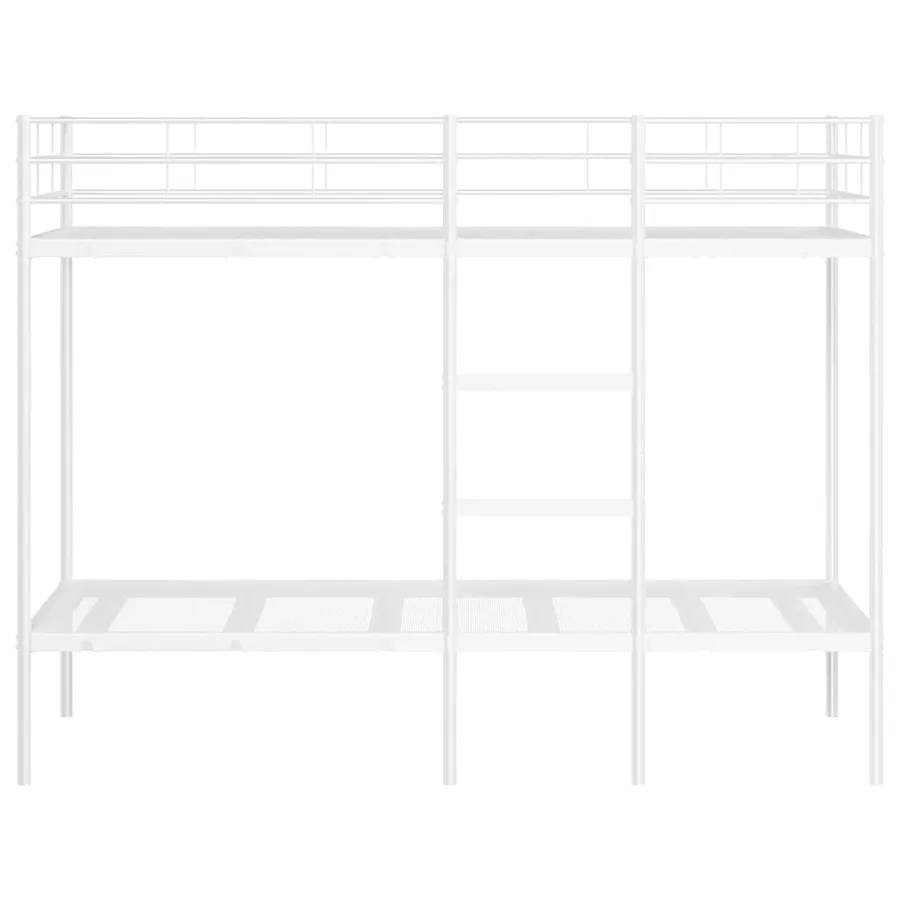 Lit superposé sans matelas blanc 90x200 cm acier - 5