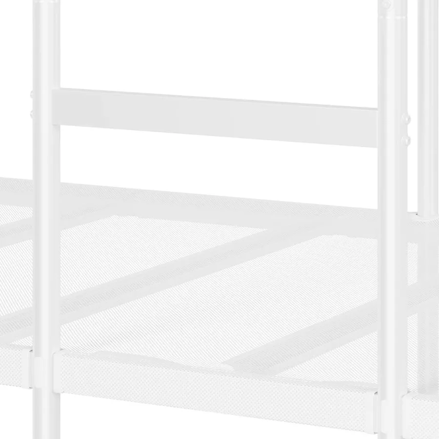 Lit superposé sans matelas blanc 90x200 cm acier - 9