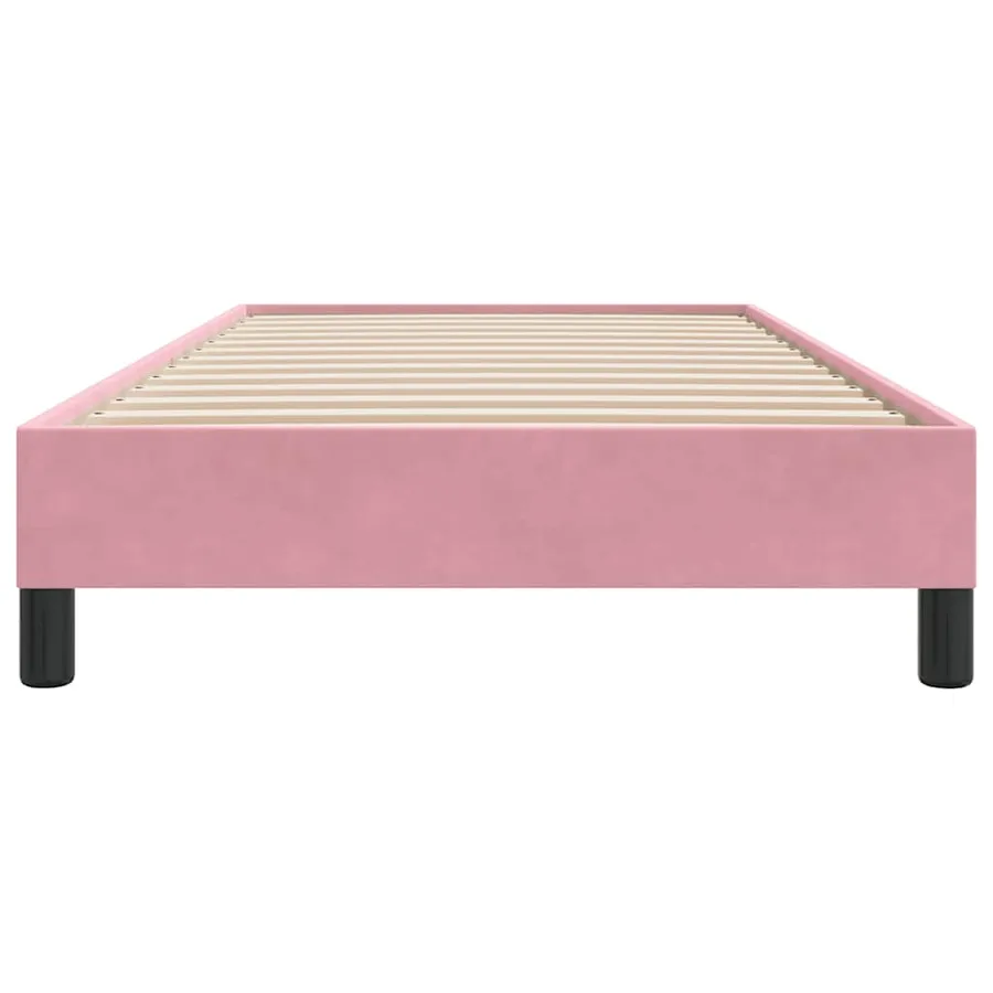 Cadre de lit sans matelas rose 100x220 cm velours - 5