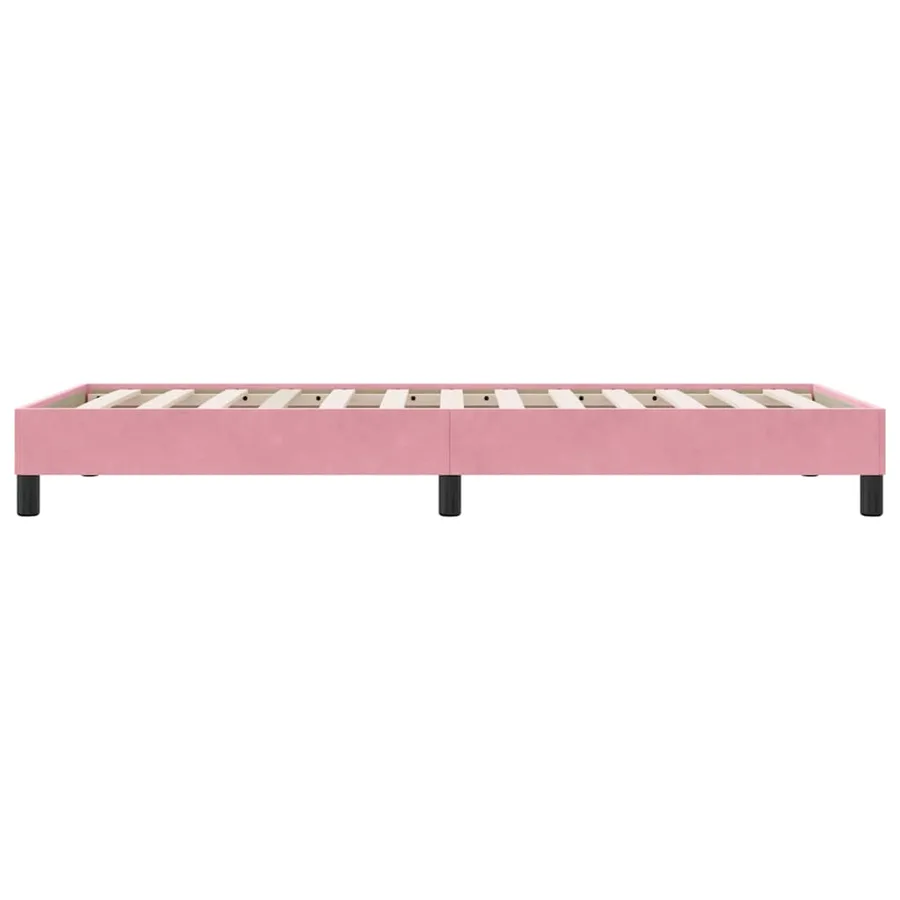 Cadre de lit sans matelas rose 100x220 cm velours - 6