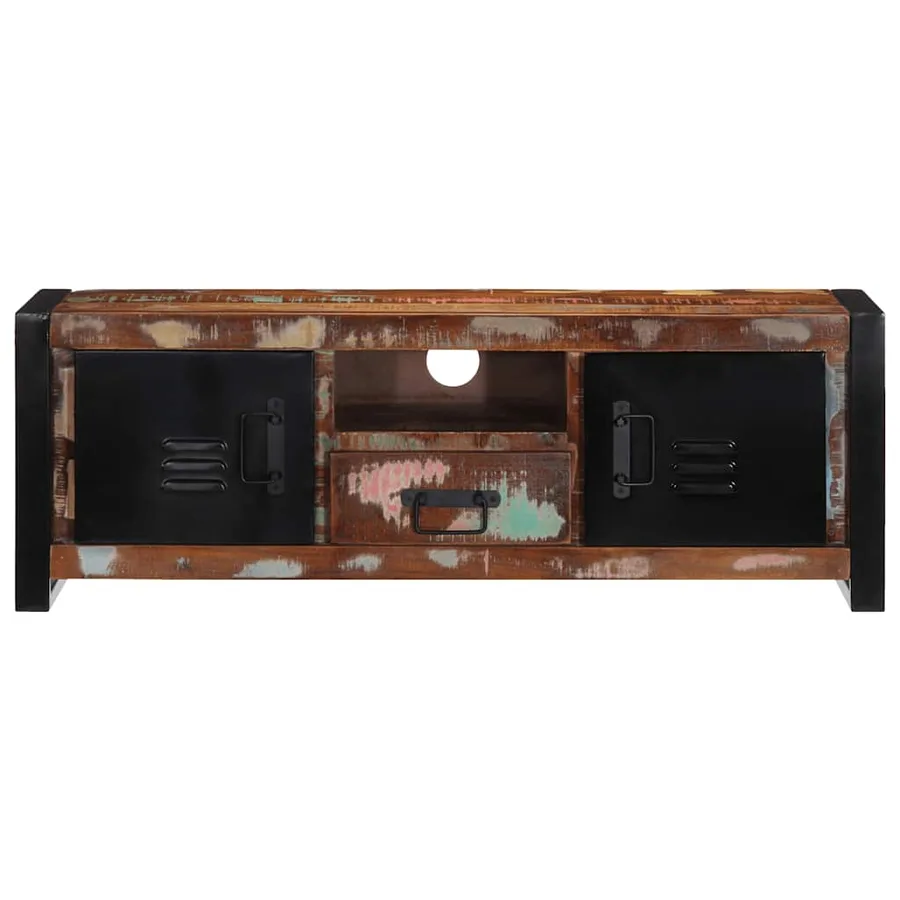 Meuble TV 100x30x35 cm bois de récupération massif - 3