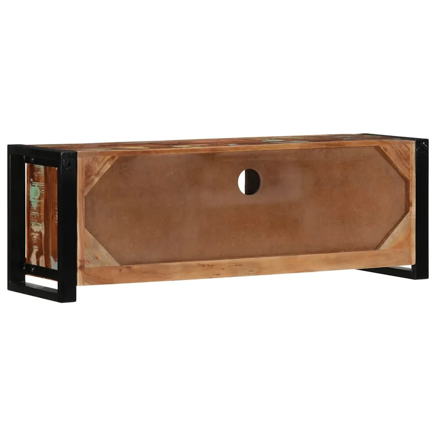 Meuble TV 100x30x35 cm bois de récupération massif - 5