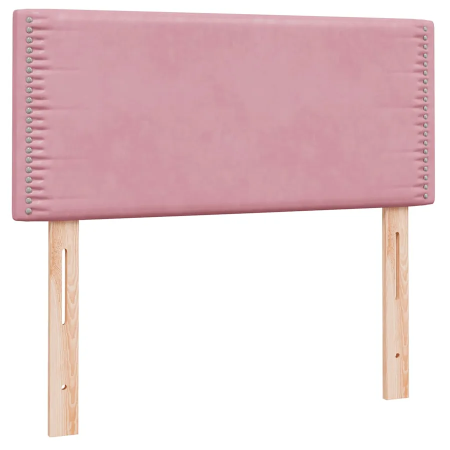 Sommier à lattes de lit avec matelas rose 100x220 cm velours - 7