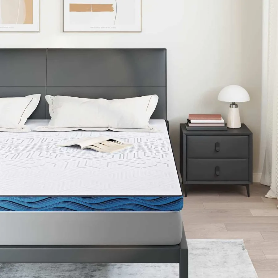 Surmatelas Blanc 200 x 200 cm Tissu jacquard - 3