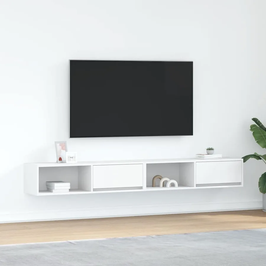 Meubles TV 2 pcs blanc 100x31x25,5 cm bois d'ingénierie