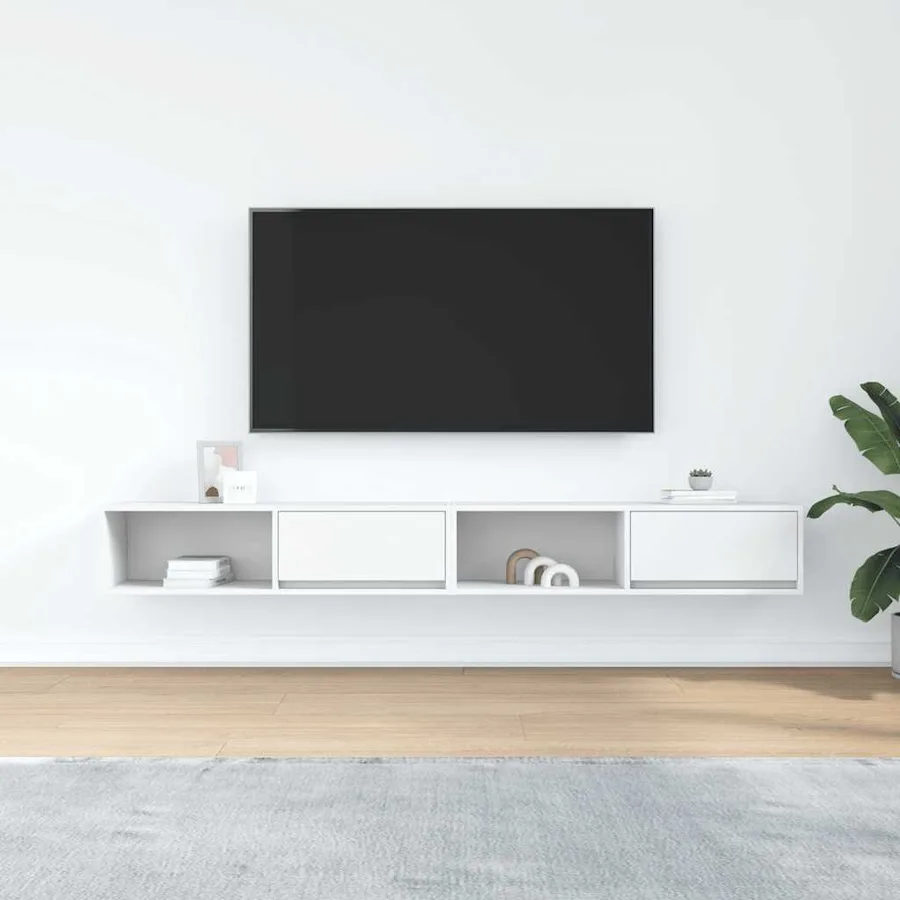 Meubles TV 2 pcs blanc 100x31x25,5 cm bois d'ingénierie - 3