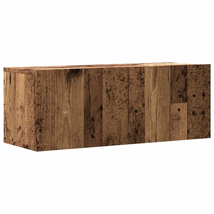 Meuble TV mural vieux bois 80x30x30 cm bois d'ingénierie - 2