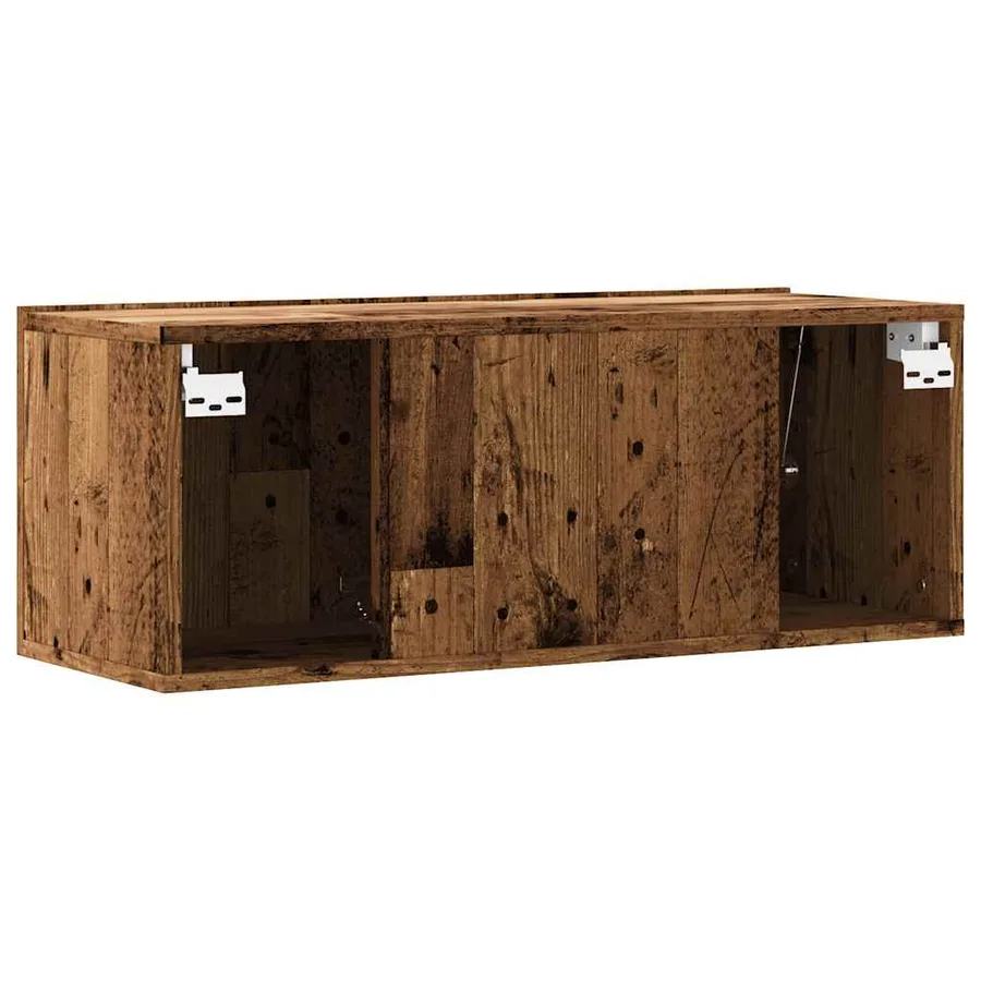 Meuble TV mural vieux bois 80x30x30 cm bois d'ingénierie - 6