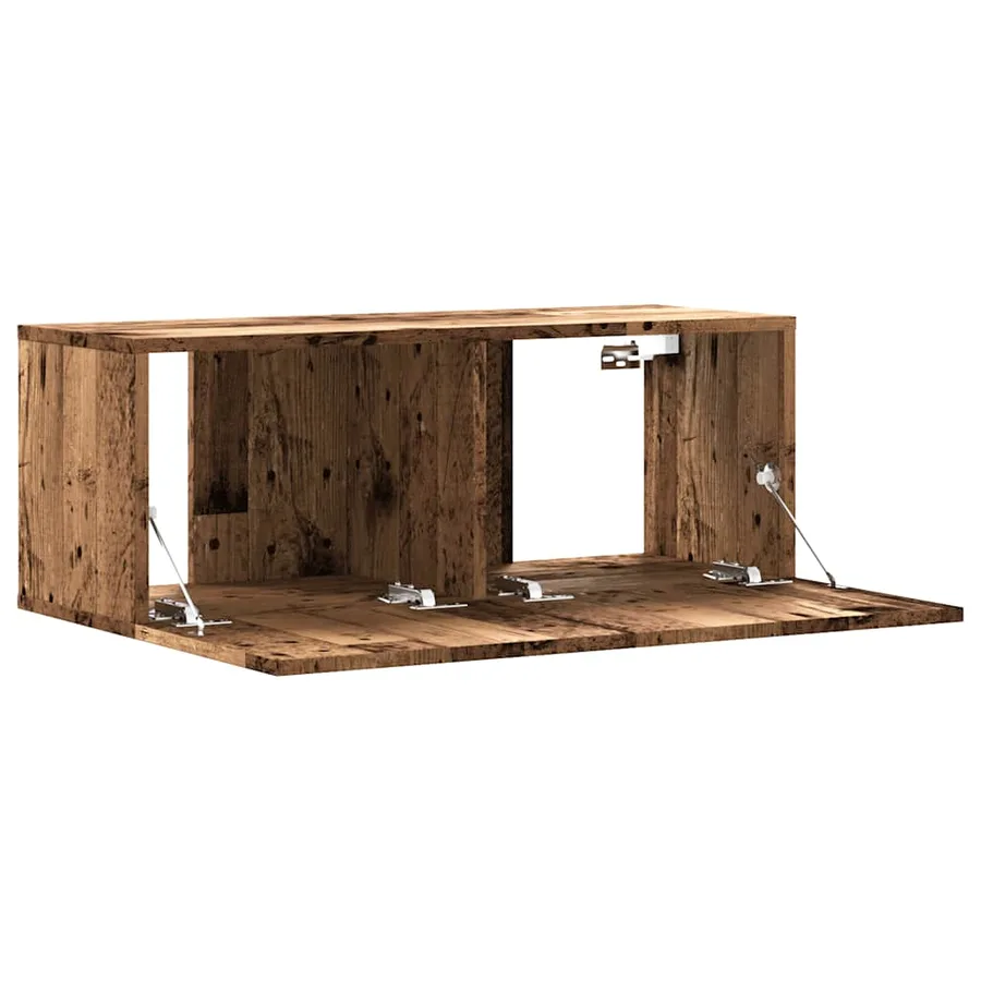 Meuble TV mural vieux bois 80x30x30 cm bois d'ingénierie - 7
