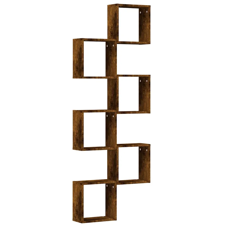 Étagères murales sous forme de cube 6 pcs chêne fumé 30x15x30cm - 4