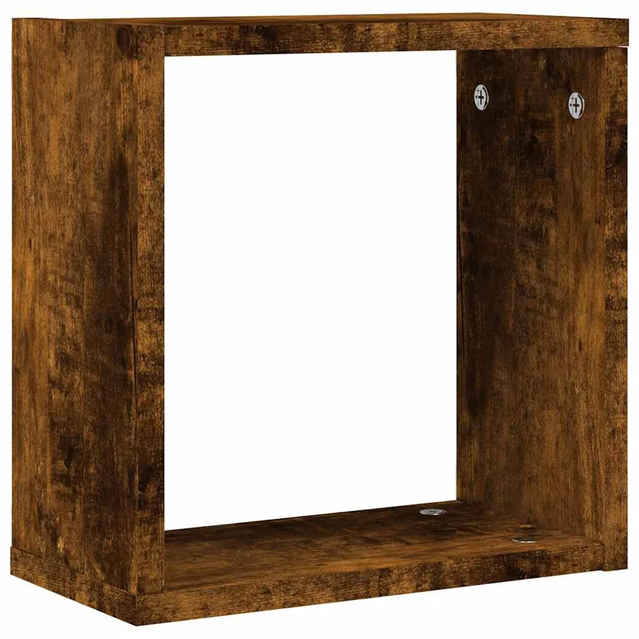 Étagères murales sous forme de cube 6 pcs chêne fumé 30x15x30cm - 5
