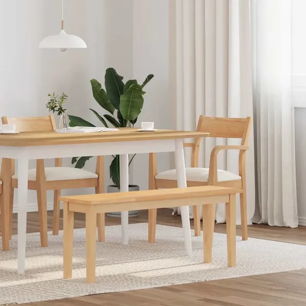 Banc 110 cm bois massif caoutchouc