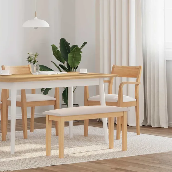 Banc 90 cm bois massif caoutchouc