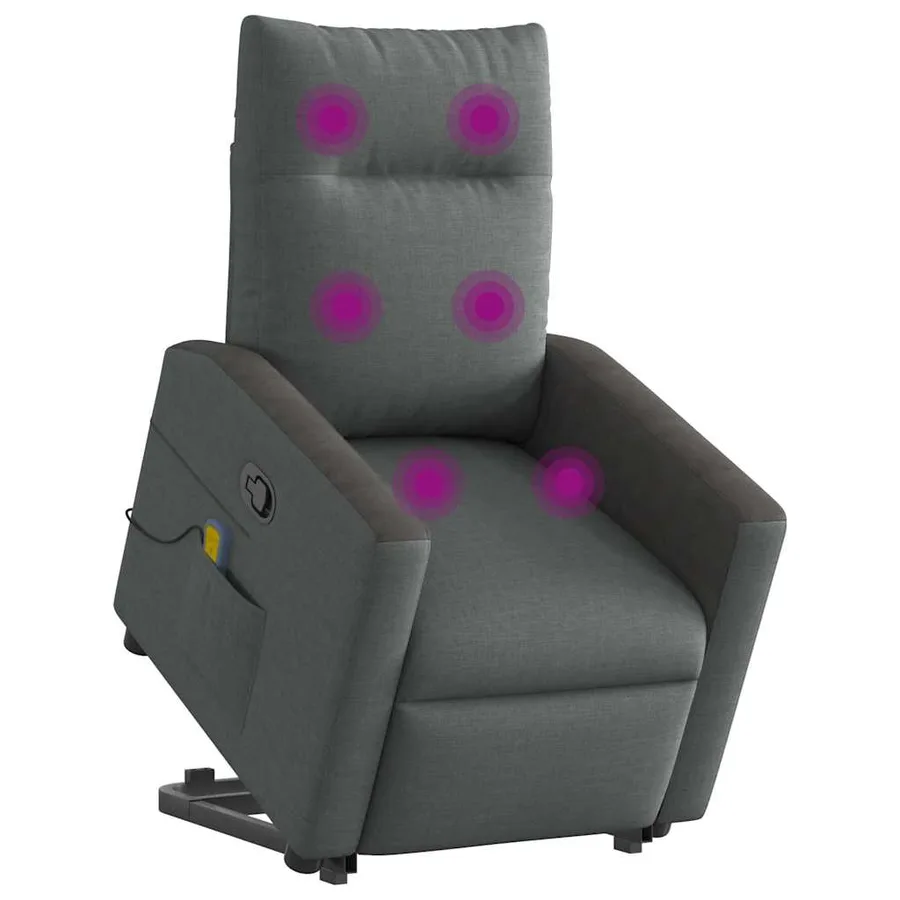 Fauteuil de massage inclinable Gris foncé Tissu - 2