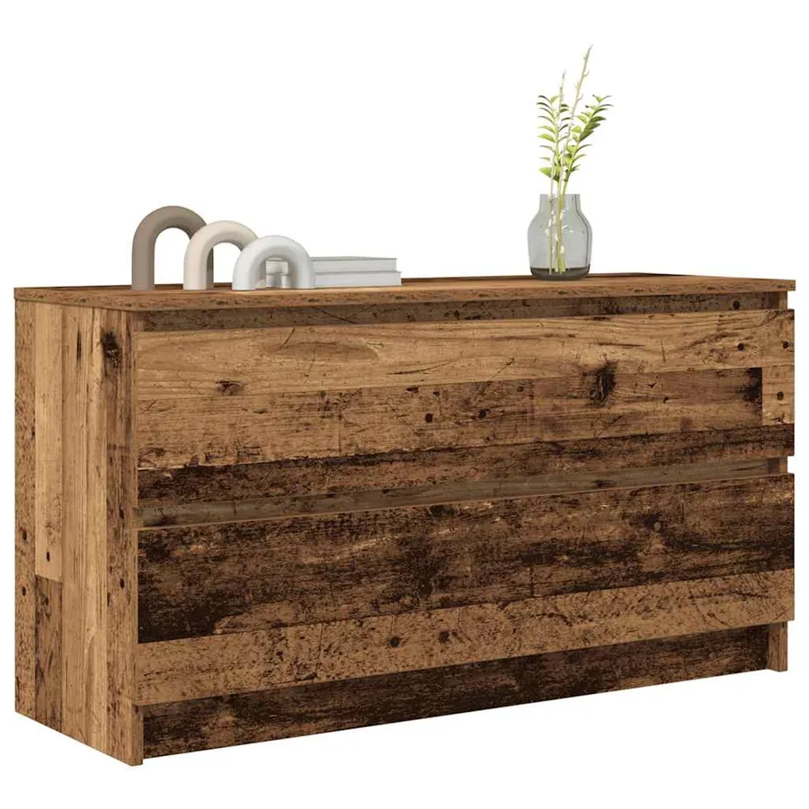 Meuble TV vieux bois 100x35x54 cm bois d'ingénierie - 4
