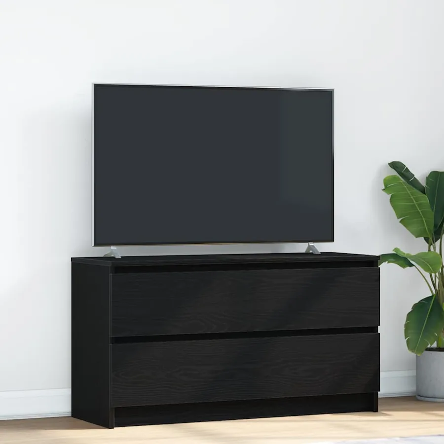Meuble TV noir 100x35x54 cm bois d'ingénierie