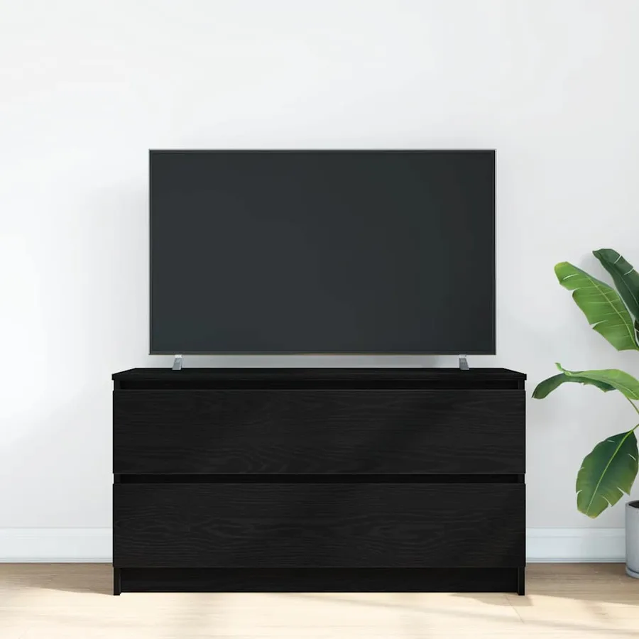 Meuble TV noir 100x35x54 cm bois d'ingénierie - 3