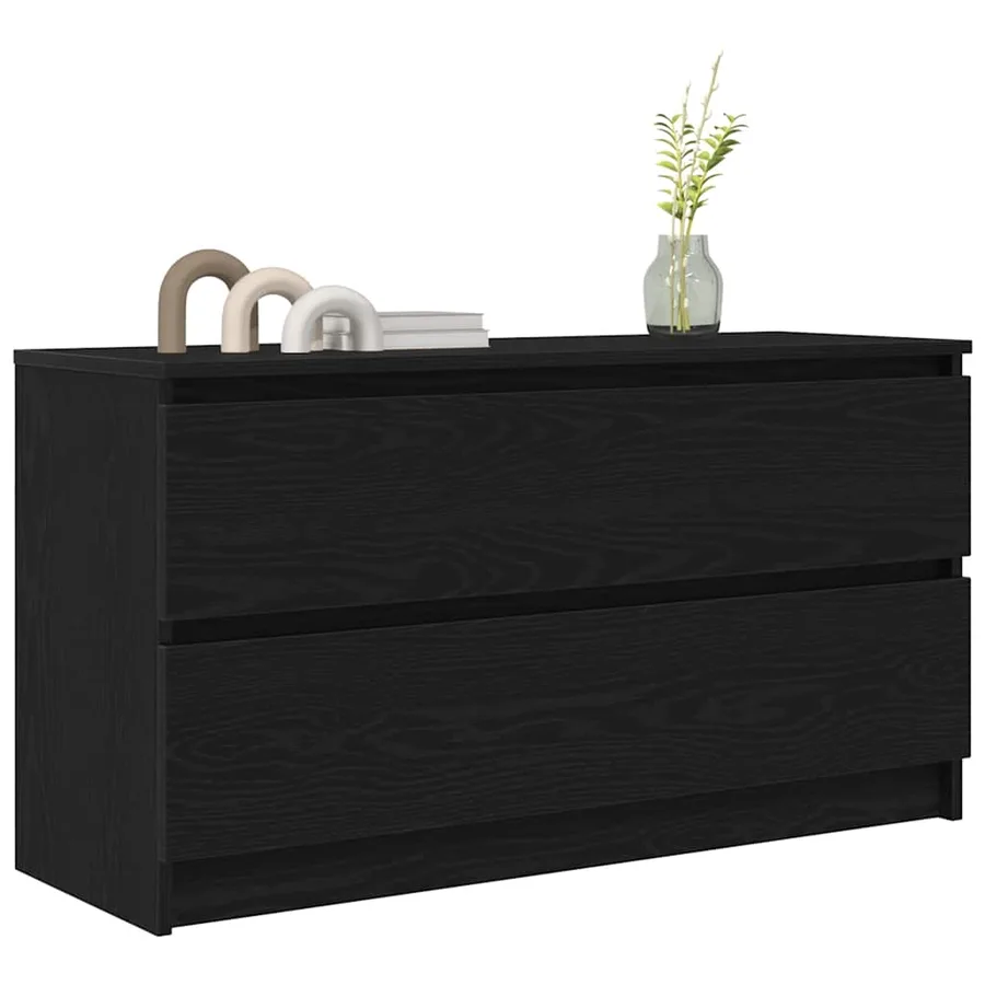 Meuble TV noir 100x35x54 cm bois d'ingénierie - 4