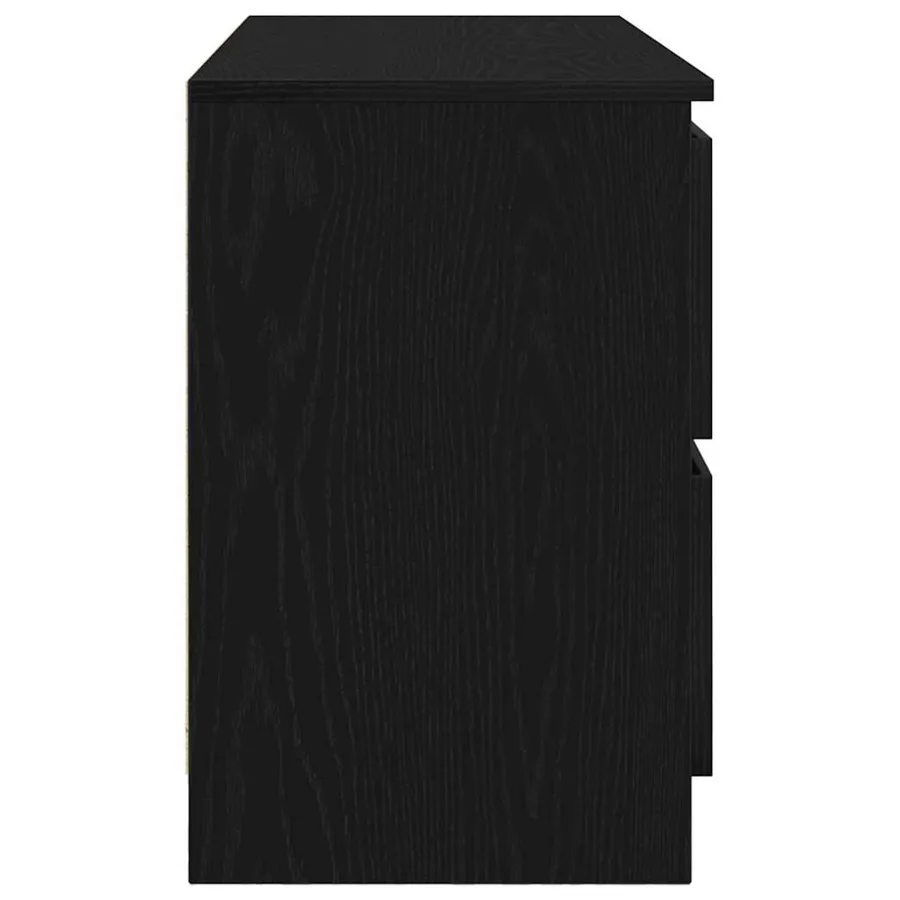 Meuble TV noir 100x35x54 cm bois d'ingénierie - 7