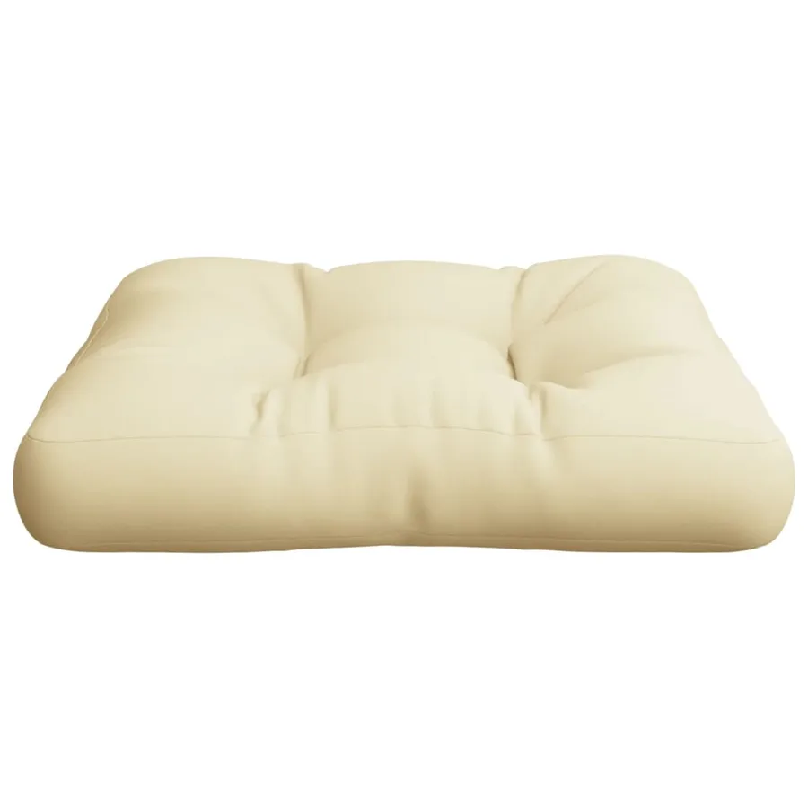 Coussin de palette crème 50x50x12 cm tissu - 5