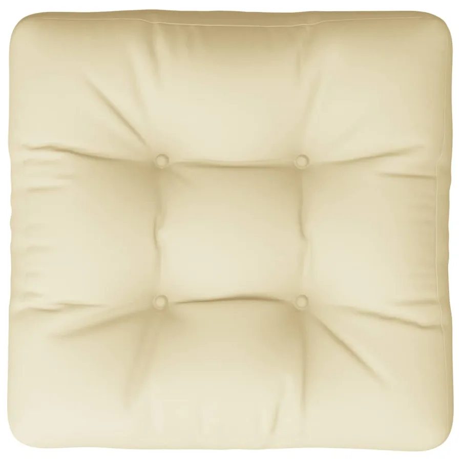 Coussin de palette crème 50x50x12 cm tissu - 6